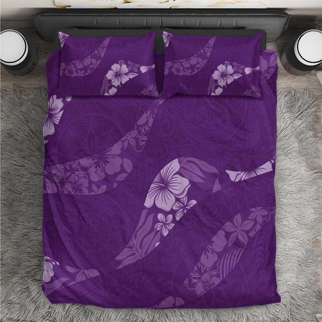 Aloha Hawaii Floral Tapa Bedding Set Patchwork Violet - Polynesian Pride