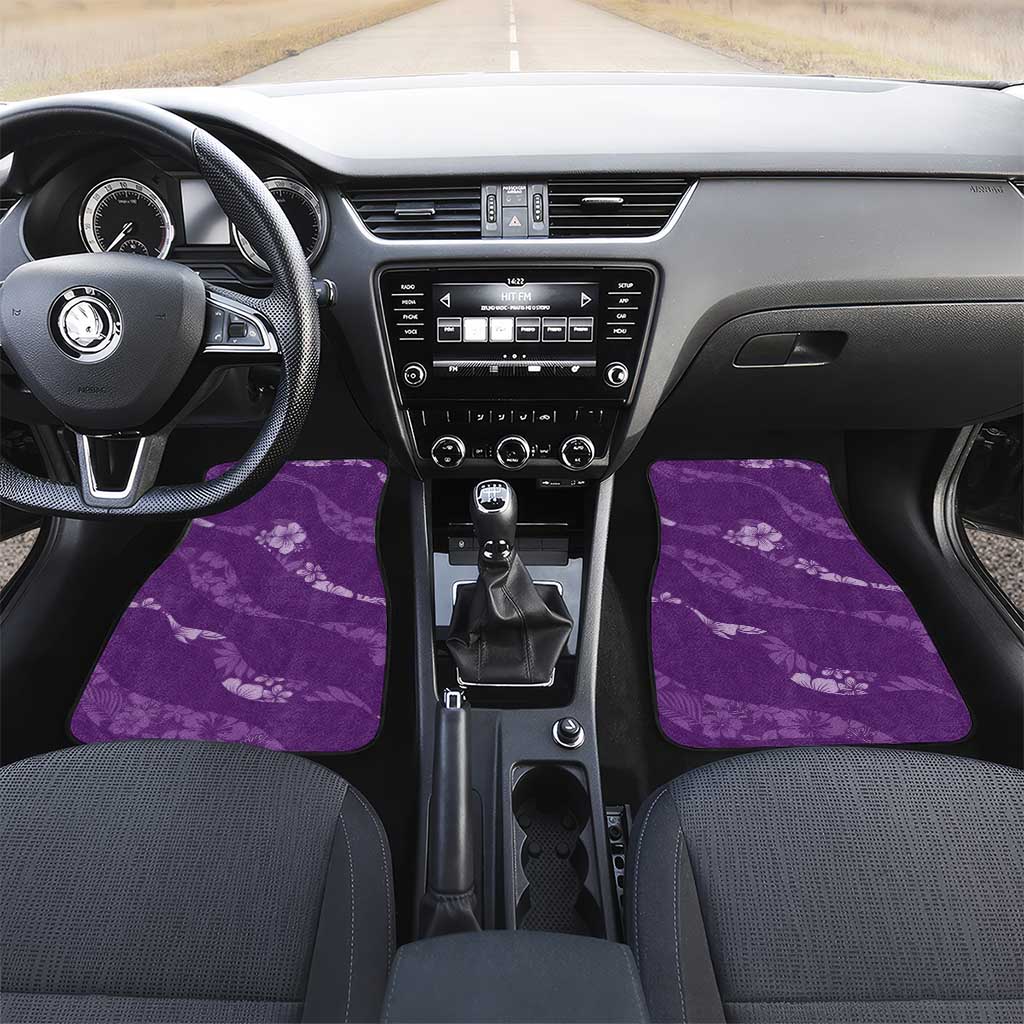 Aloha Hawaii Floral Tapa Car Mats Patchwork Violet - Polynesian Pride