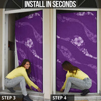 Aloha Hawaii Floral Tapa Door Cover Patchwork Violet - Polynesian Pride