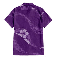 Aloha Hawaii Floral Tapa Family Matching Mermaid Dress and Hawaiian Shirt Patchwork Violet - Polynesian Pride
