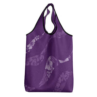 Aloha Hawaii Floral Tapa Grocery Bag Patchwork Violet - Polynesian Pride