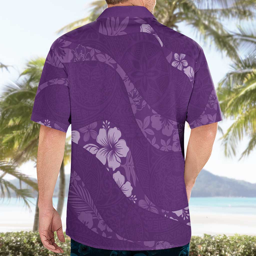 Aloha Hawaii Floral Tapa Hawaiian Shirt Patchwork Violet - Polynesian Pride