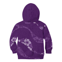 Aloha Hawaii Floral Tapa Kid Hoodie Patchwork Violet - Polynesian Pride