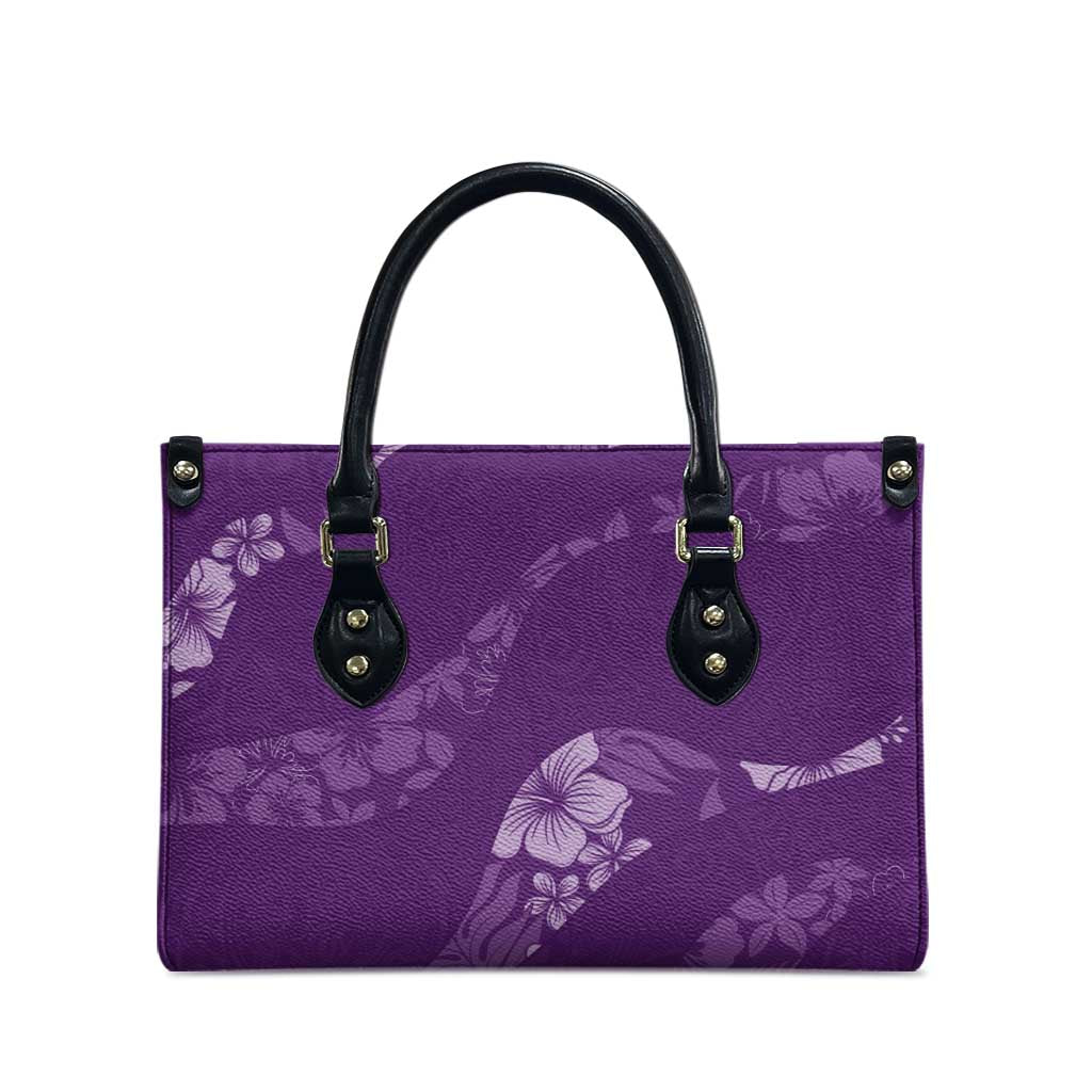 Aloha Hawaii Floral Tapa Leather Bag Patchwork Violet - Polynesian Pride