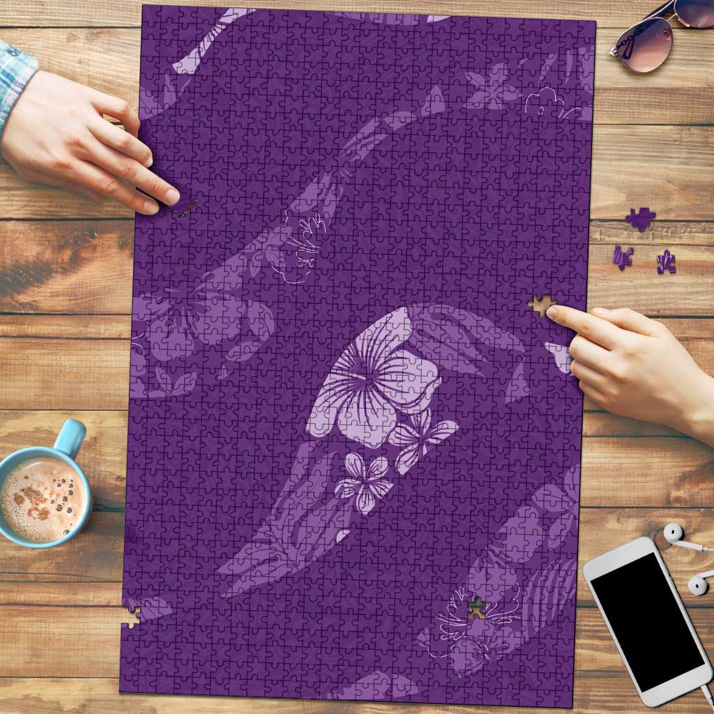 Aloha Hawaii Floral Tapa Puzzle Patchwork Violet - Polynesian Pride