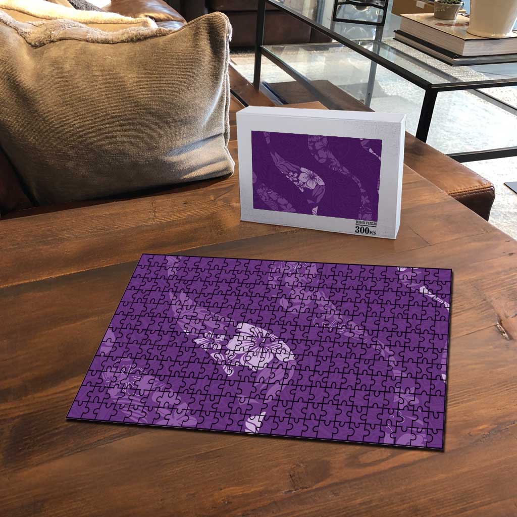 Aloha Hawaii Floral Tapa Puzzle Patchwork Violet - Polynesian Pride