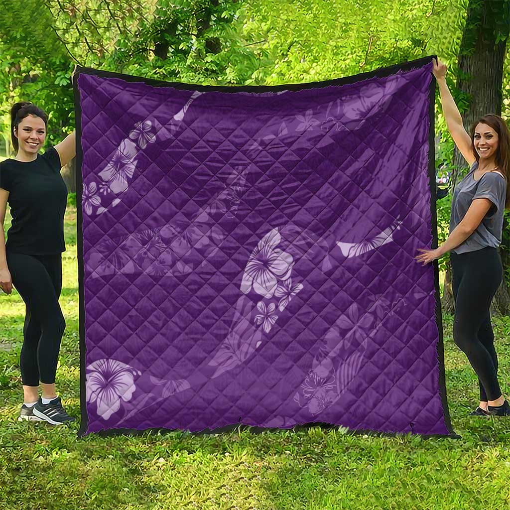 Aloha Hawaii Floral Tapa Quilt Patchwork Violet - Polynesian Pride