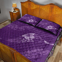 Aloha Hawaii Floral Tapa Quilt Bed Set Patchwork Violet - Polynesian Pride