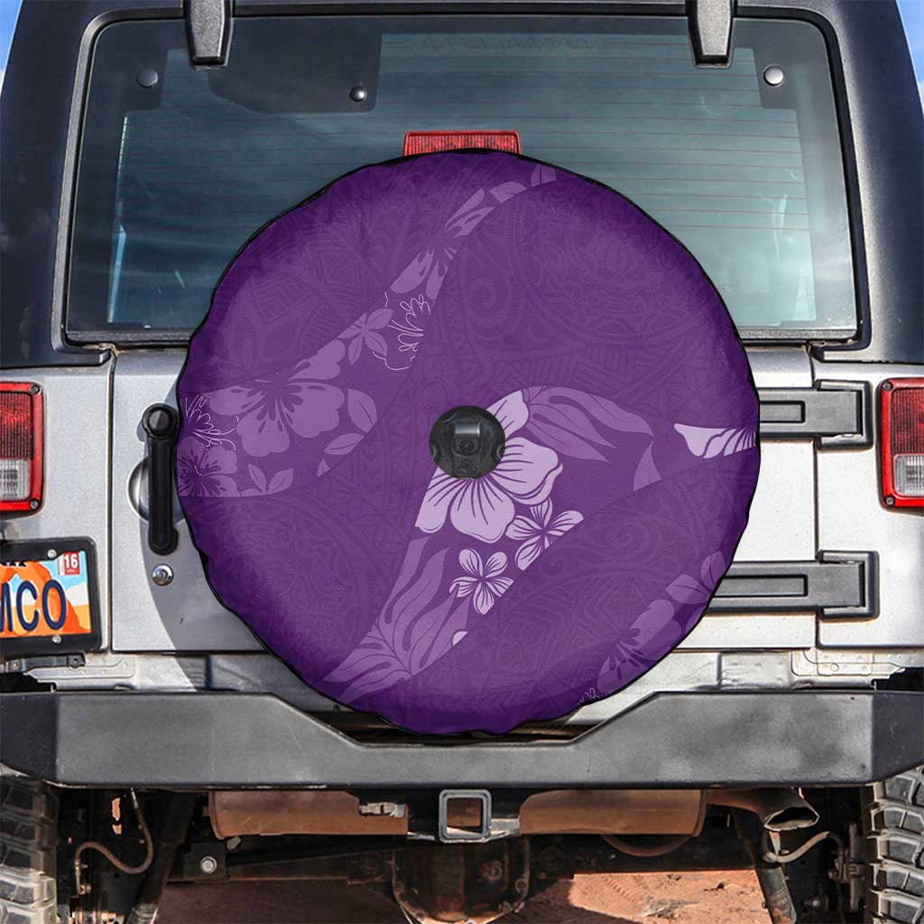 Aloha Hawaii Floral Tapa Spare Tire Cover Patchwork Violet - Polynesian Pride