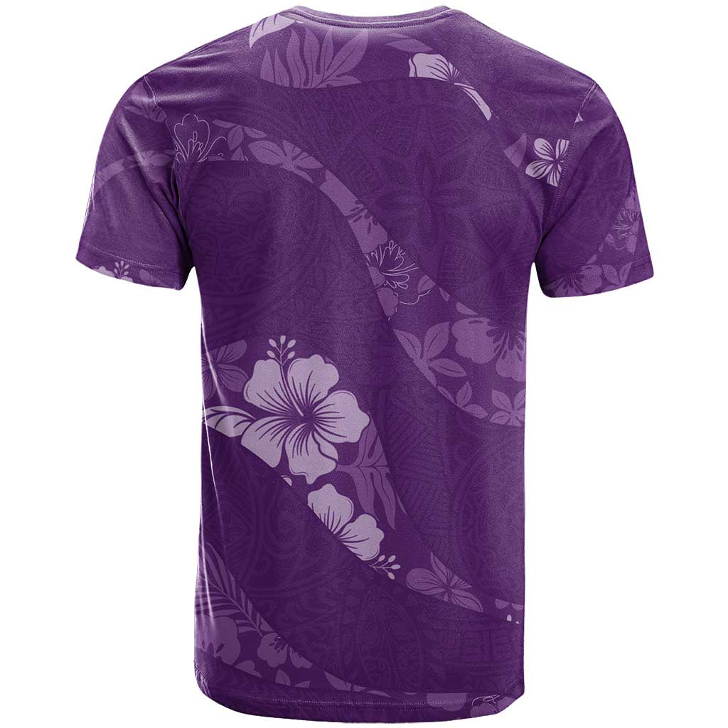Aloha Hawaii Floral Tapa T Shirt Patchwork Violet - Polynesian Pride