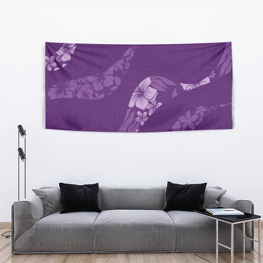 Aloha Hawaii Floral Tapa Tapestry Patchwork Violet - Polynesian Pride