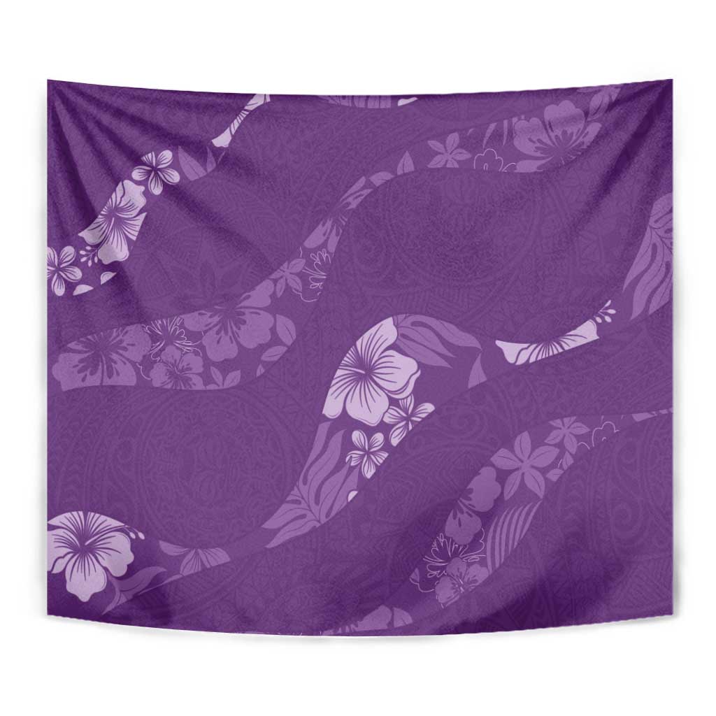 Aloha Hawaii Floral Tapa Tapestry Patchwork Violet - Polynesian Pride