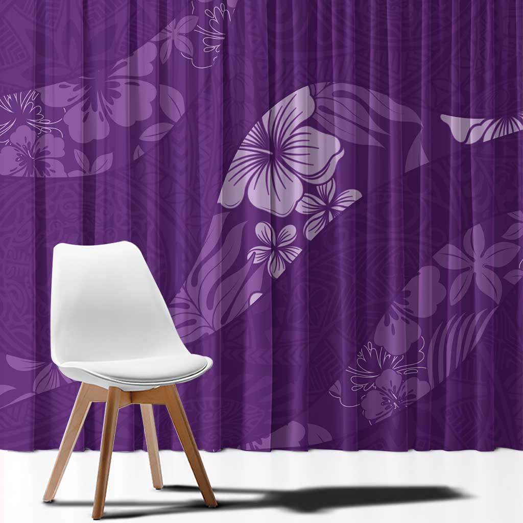 Aloha Hawaii Floral Tapa Window Curtain Patchwork Violet LT7 - Polynesian Pride