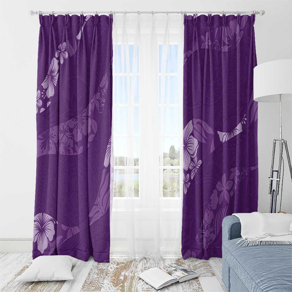 Aloha Hawaii Floral Tapa Window Curtain Patchwork Violet LT7 - Polynesian Pride