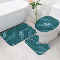 Aloha Hawaii Floral Tapa Bathroom Set Patchwork Teal - Polynesian Pride