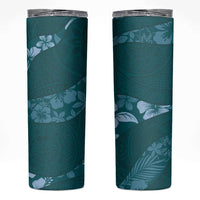Aloha Hawaii Floral Tapa Skinny Tumbler Patchwork Teal - Polynesian Pride