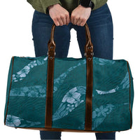 Aloha Hawaii Floral Tapa Travel Bag Patchwork Teal - Polynesian Pride