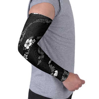 Aloha Hawaii Floral Tapa Arm Sleeves Patchwork Charcoal - Polynesian Pride