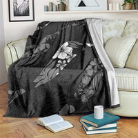 Aloha Hawaii Floral Tapa Blanket Patchwork Charcoal - Polynesian Pride