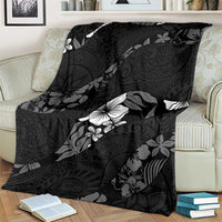 Aloha Hawaii Floral Tapa Blanket Patchwork Charcoal - Polynesian Pride
