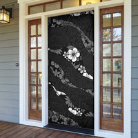 Aloha Hawaii Floral Tapa Door Cover Patchwork Charcoal - Polynesian Pride