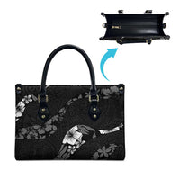 Aloha Hawaii Floral Tapa Leather Bag Patchwork Charcoal - Polynesian Pride
