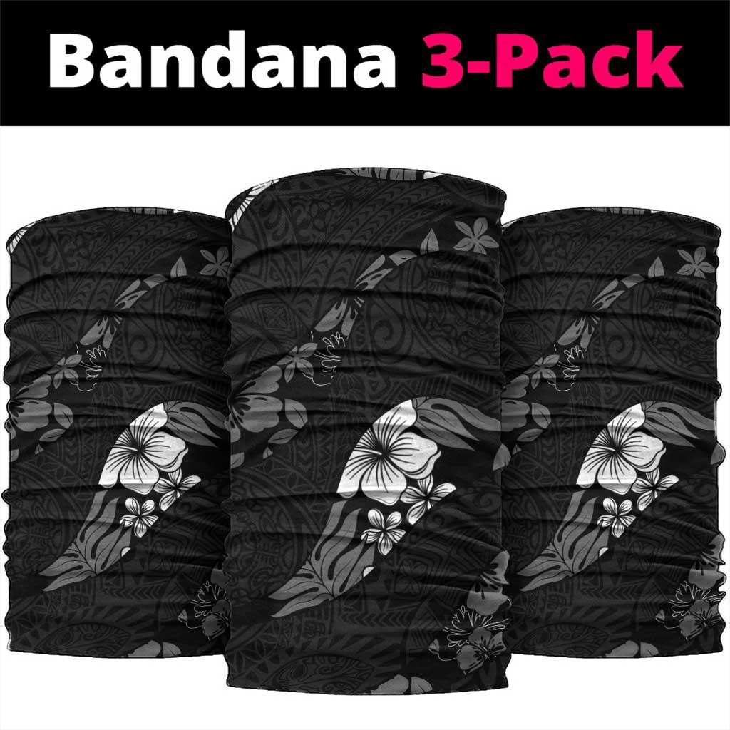 Aloha Hawaii Floral Tapa Neck Gaiter Patchwork Charcoal - Polynesian Pride