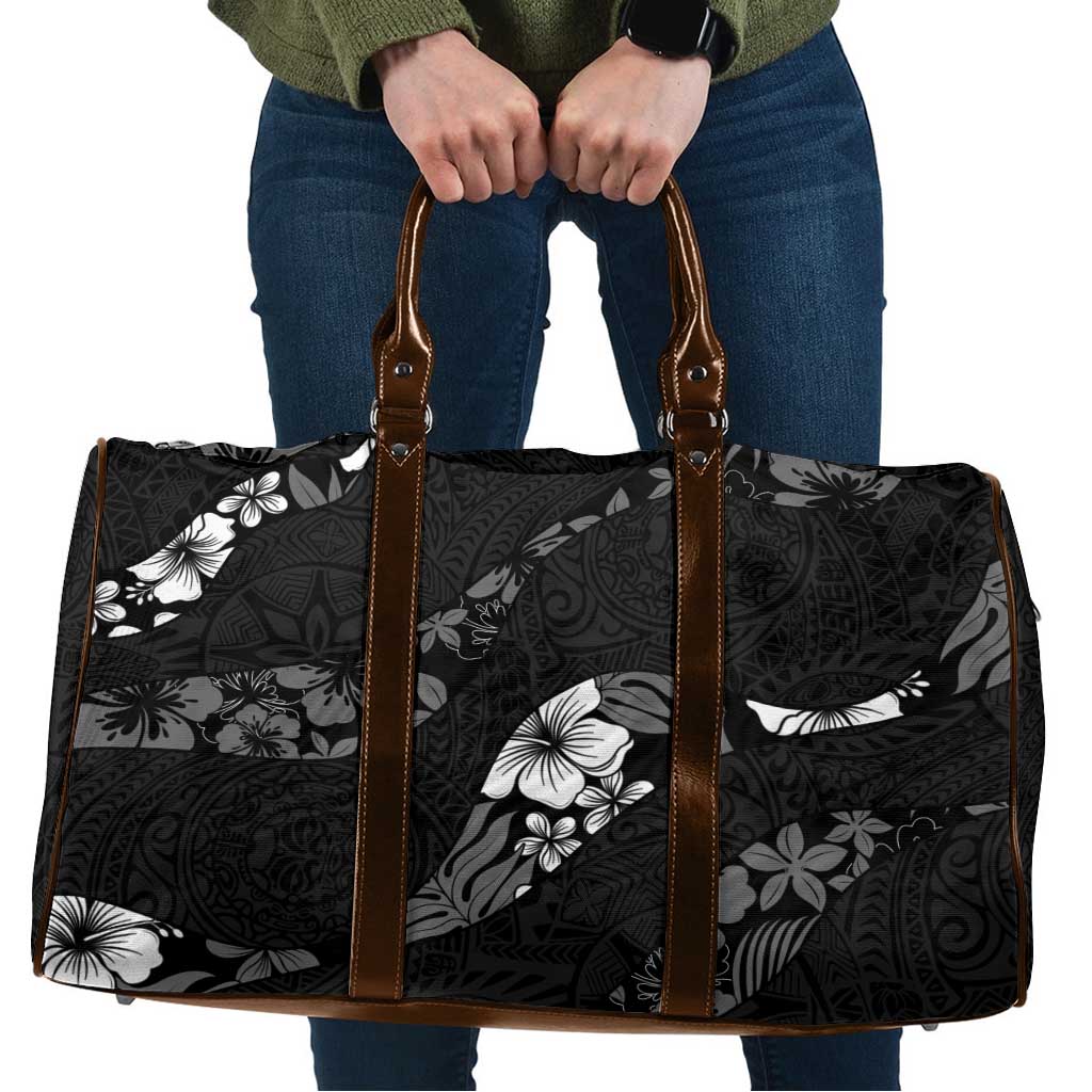 Aloha Hawaii Floral Tapa Travel Bag Patchwork Charcoal - Polynesian Pride