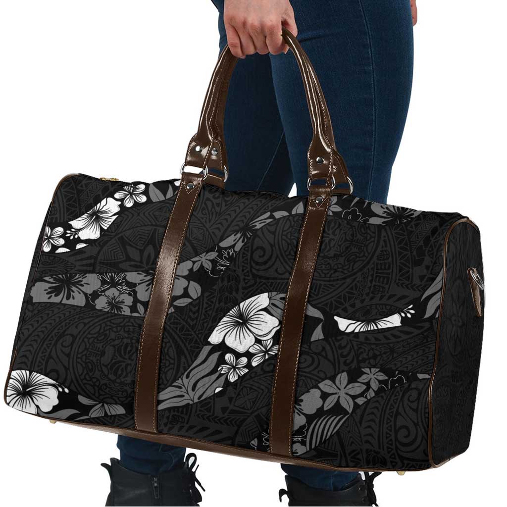 Aloha Hawaii Floral Tapa Travel Bag Patchwork Charcoal - Polynesian Pride