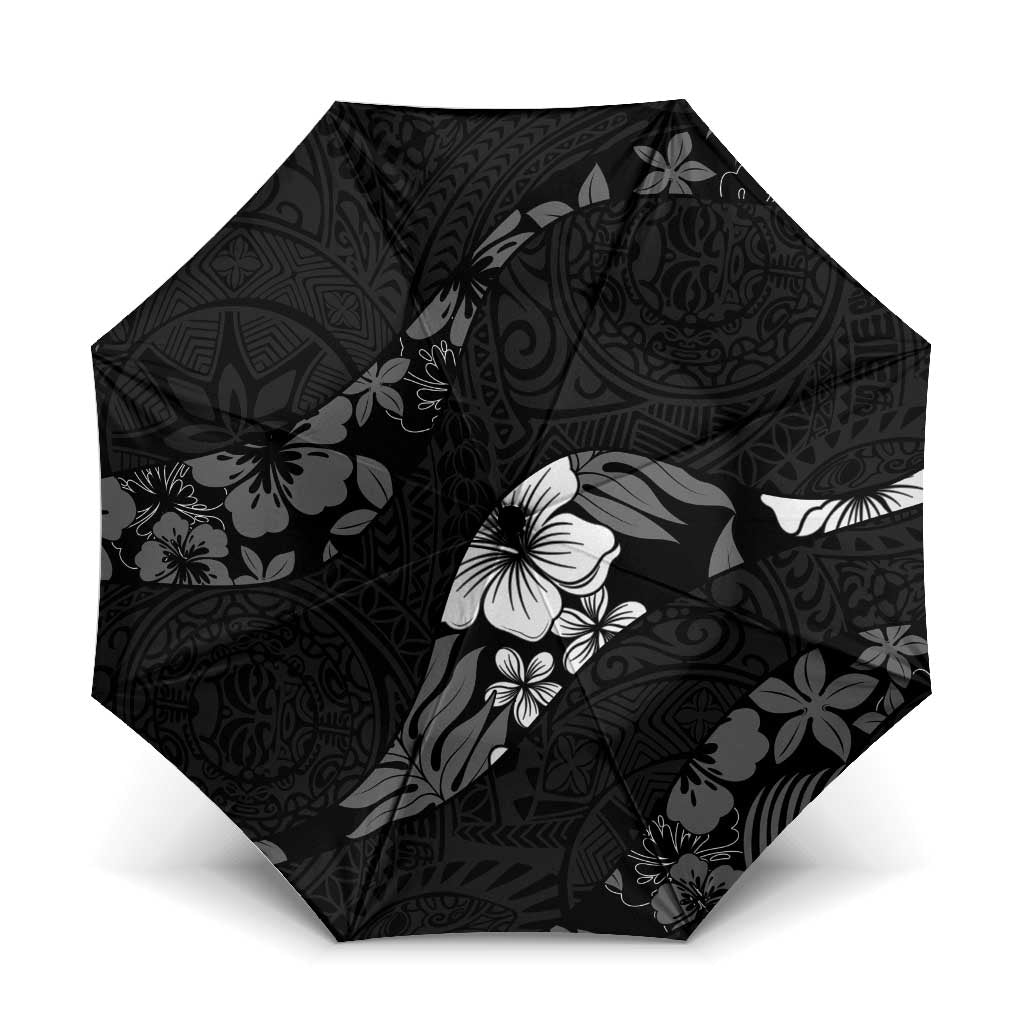 Aloha Hawaii Floral Tapa Umbrella Patchwork Charcoal - Polynesian Pride