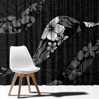 Aloha Hawaii Floral Tapa Window Curtain Patchwork Charcoal LT7 - Polynesian Pride