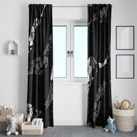 Aloha Hawaii Floral Tapa Window Curtain Patchwork Charcoal LT7 - Polynesian Pride