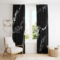 Aloha Hawaii Floral Tapa Window Curtain Patchwork Charcoal LT7 - Polynesian Pride