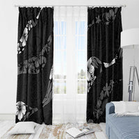 Aloha Hawaii Floral Tapa Window Curtain Patchwork Charcoal LT7 - Polynesian Pride