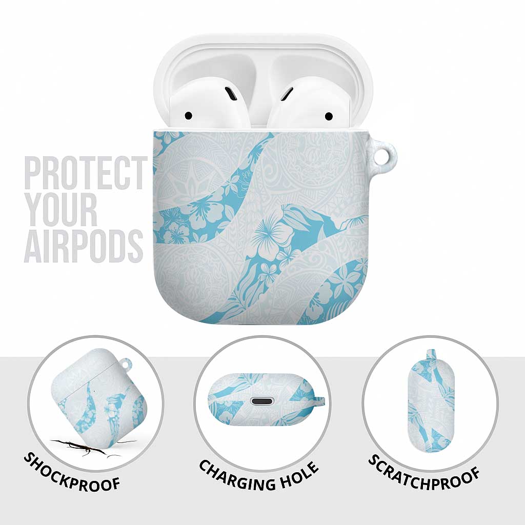 Aloha Hawaii Floral Tapa AirPods Case Patchwork Turquoise - Polynesian Pride
