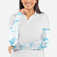 Aloha Hawaii Floral Tapa Arm Sleeves Patchwork Turquoise - Polynesian Pride