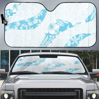 Aloha Hawaii Floral Tapa Auto Sun Shade Patchwork Turquoise - Polynesian Pride