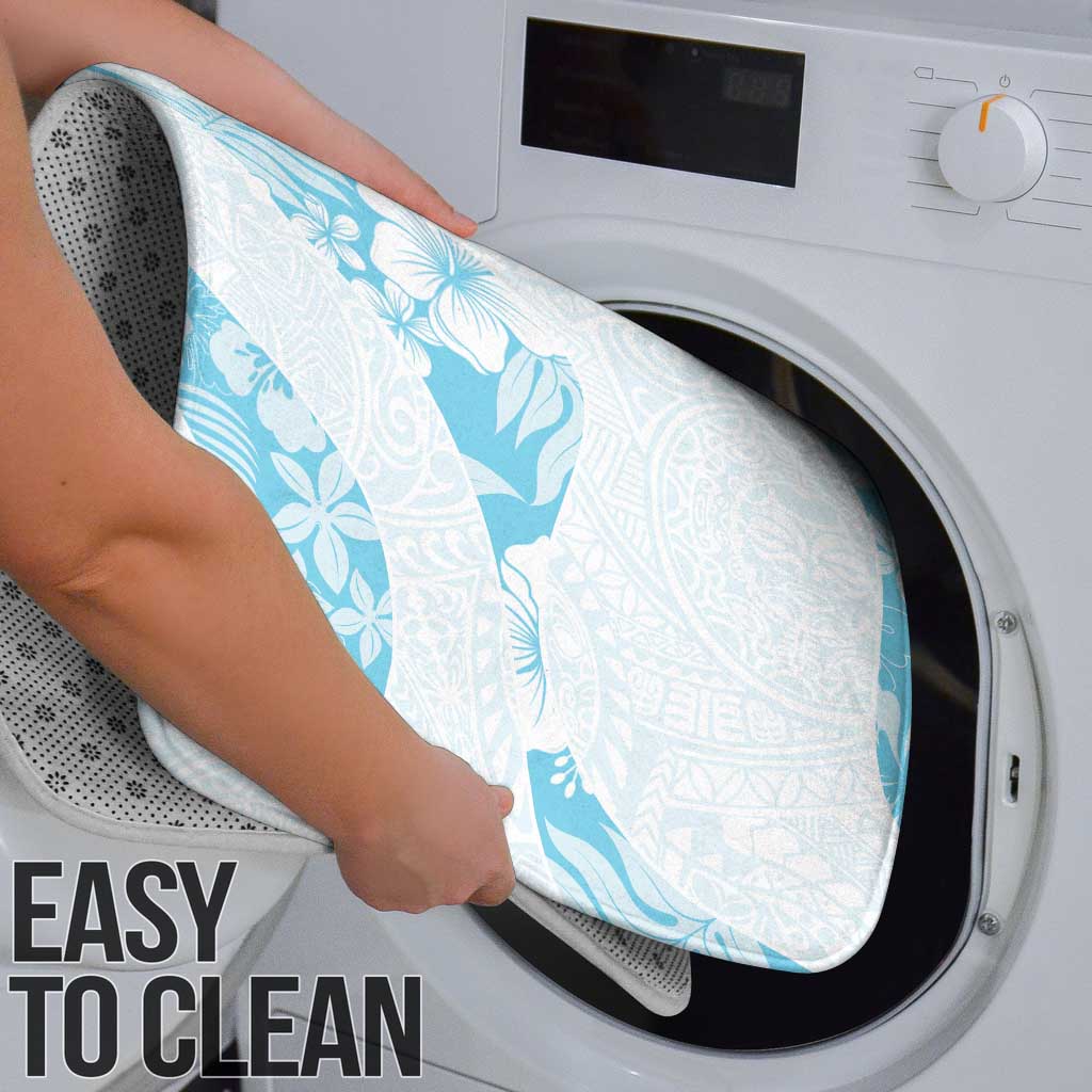 Aloha Hawaii Floral Tapa Bathroom Set Patchwork Turquoise - Polynesian Pride