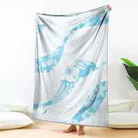 Aloha Hawaii Floral Tapa Blanket Patchwork Turquoise - Polynesian Pride