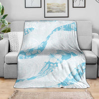 Aloha Hawaii Floral Tapa Blanket Patchwork Turquoise - Polynesian Pride