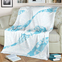 Aloha Hawaii Floral Tapa Blanket Patchwork Turquoise - Polynesian Pride