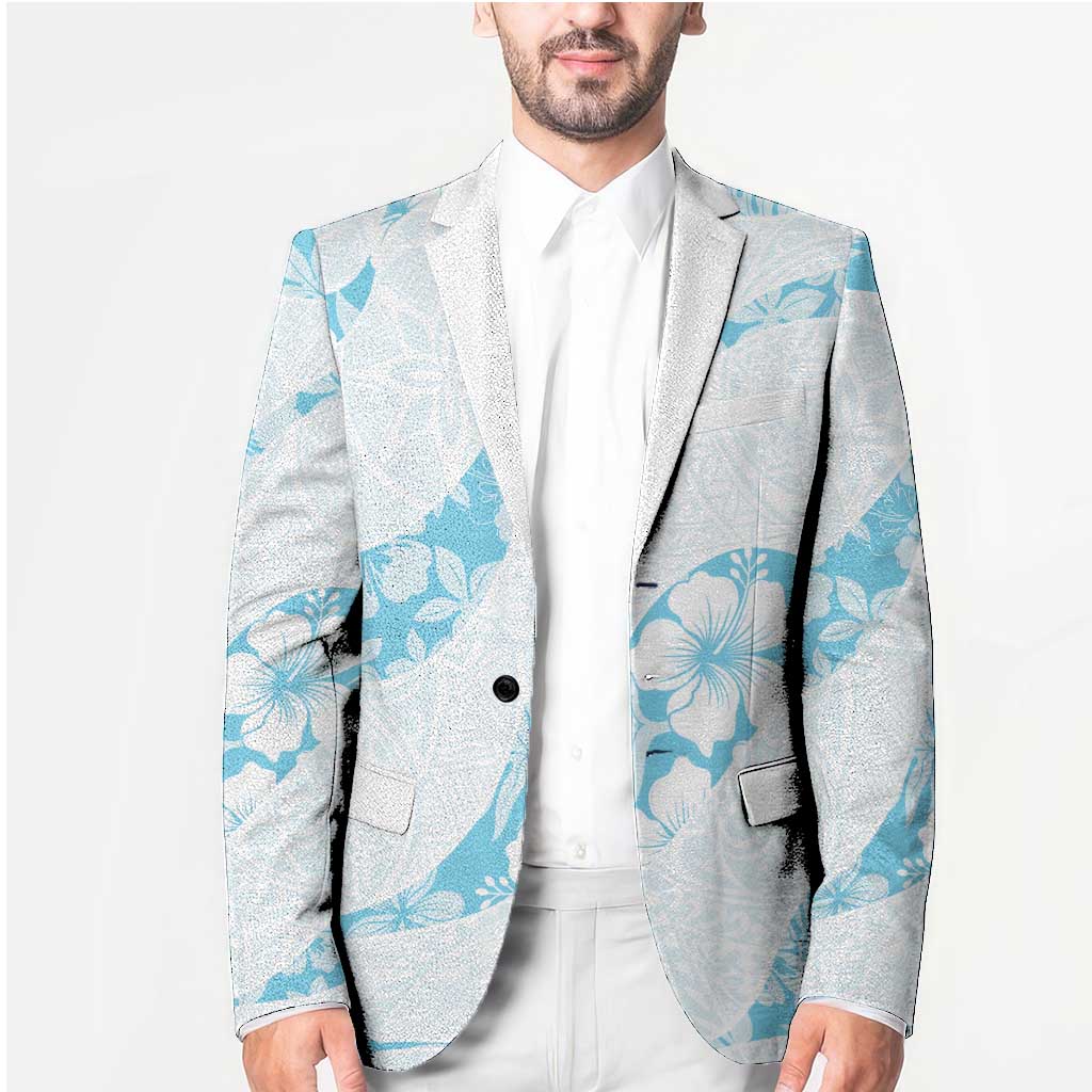 Aloha Hawaii Floral Tapa Blazer Patchwork Turquoise LT7 - Polynesian Pride