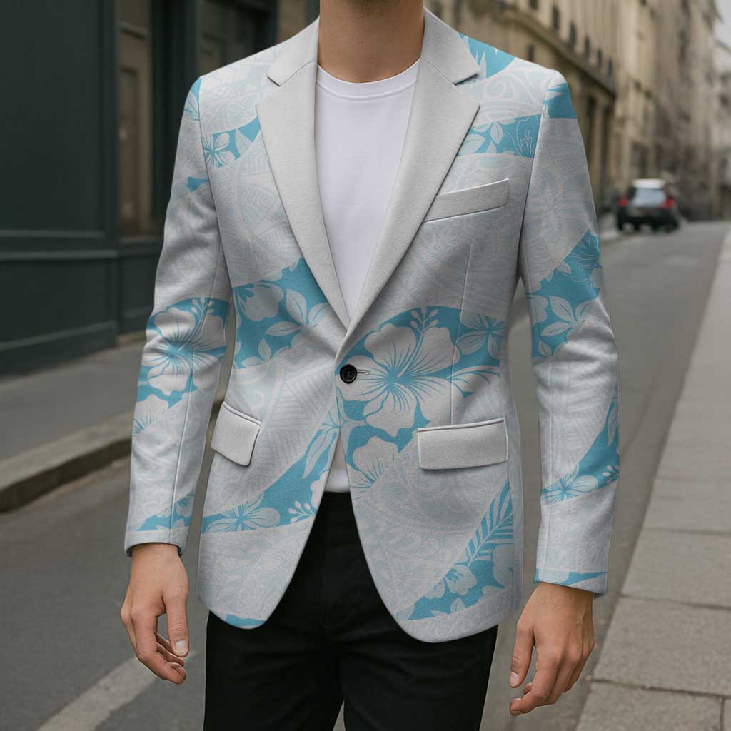 Aloha Hawaii Floral Tapa Blazer Patchwork Turquoise LT7 - Polynesian Pride