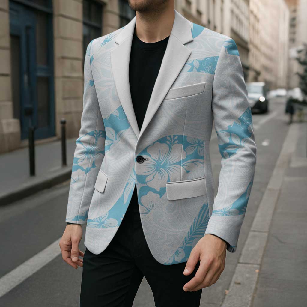 Aloha Hawaii Floral Tapa Blazer Patchwork Turquoise LT7 - Polynesian Pride
