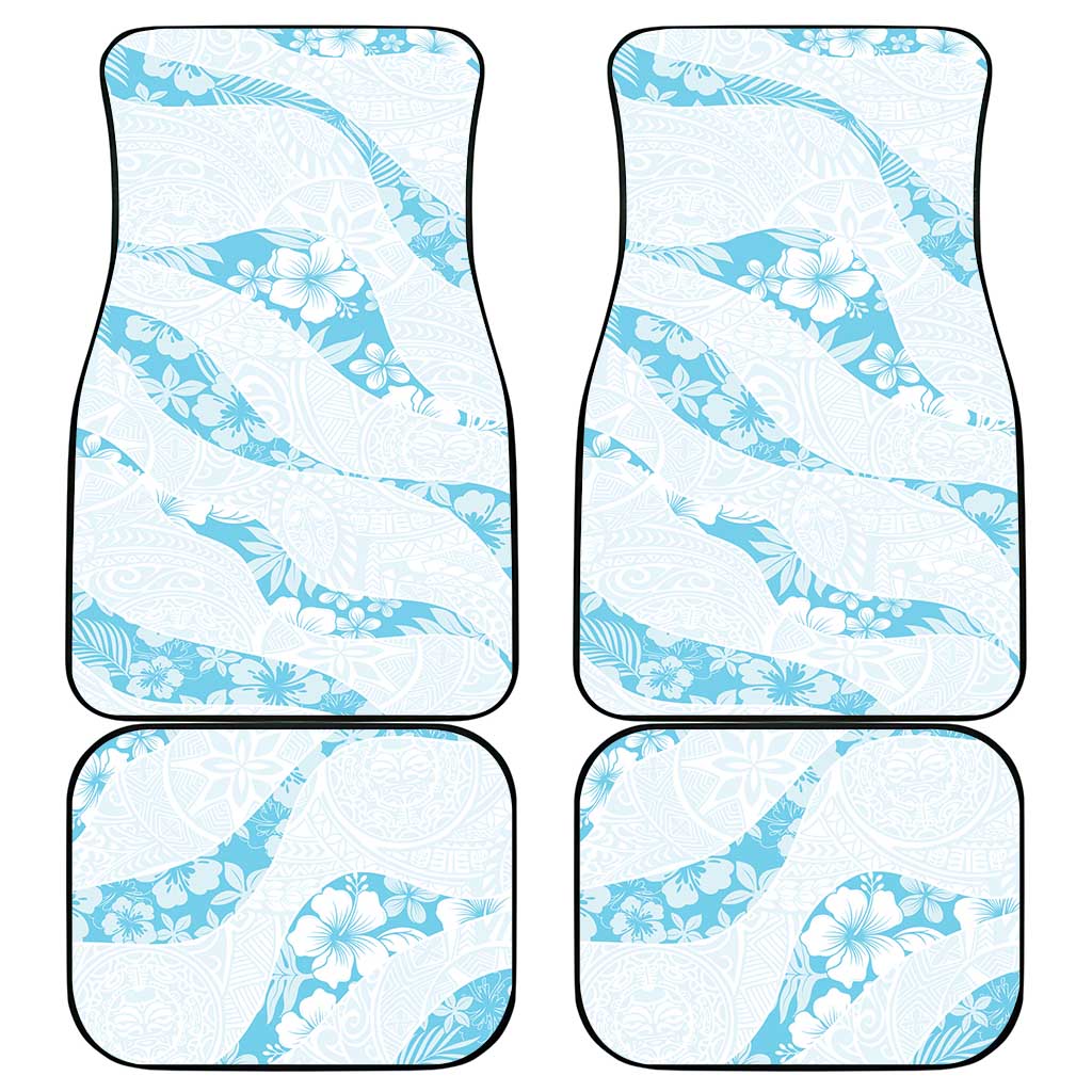 Aloha Hawaii Floral Tapa Car Mats Patchwork Turquoise - Polynesian Pride