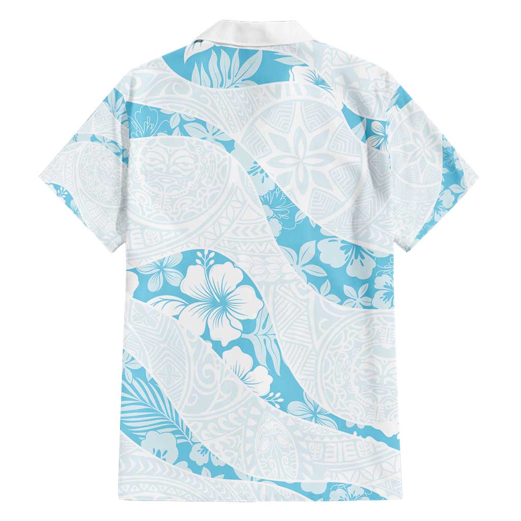 Aloha Hawaii Floral Tapa Family Matching Summer Maxi Dress and Hawaiian Shirt Patchwork Turquoise - Polynesian Pride