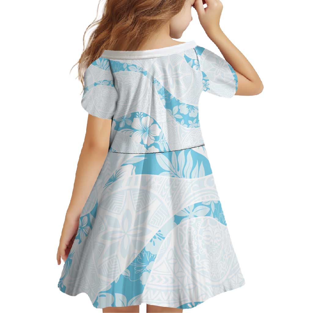 Aloha Hawaii Floral Tapa Family Matching Tank Maxi Dress and Hawaiian Shirt Patchwork Turquoise - Polynesian Pride