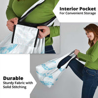 Aloha Hawaii Floral Tapa Grocery Bag Patchwork Turquoise - Polynesian Pride