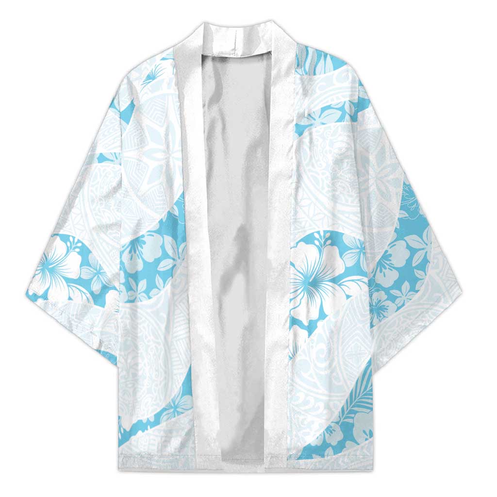 Aloha Hawaii Floral Tapa Kimono Patchwork Turquoise - Polynesian Pride