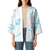 Aloha Hawaii Floral Tapa Kimono Patchwork Turquoise - Polynesian Pride